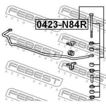 Тяга / стойка стабилизатора FEBEST 0423-N84R-1