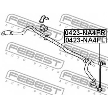 Тяга / стойка стабилизатора FEBEST 0423-NA4FL-1