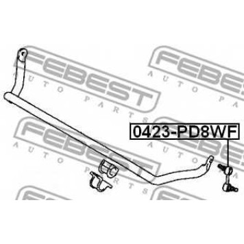 Тяга / стойка стабилизатора FEBEST 0423-PD8WF-1