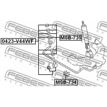 Тяга / стойка стабилизатора FEBEST 0423-V44WF-1