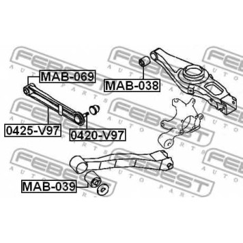 Рычаг независимой подвески колеса FEBEST 0425-V97-1
