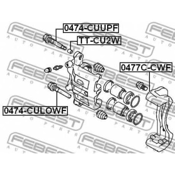 Направляющий болт корпуса скобы тормоза FEBEST 0474-CYLOWF-1