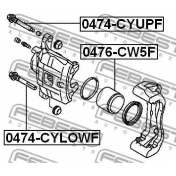 Направляющий болт корпуса скобы тормоза FEBEST 0474-CYUPF-1