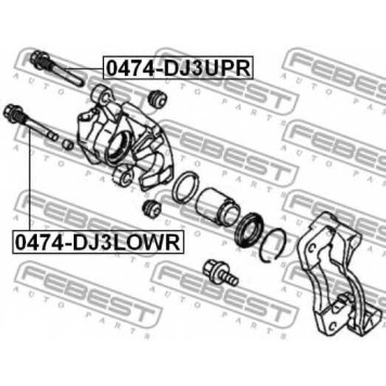 Направляющий болт корпуса скобы тормоза FEBEST 0474-DJ3UPR-1