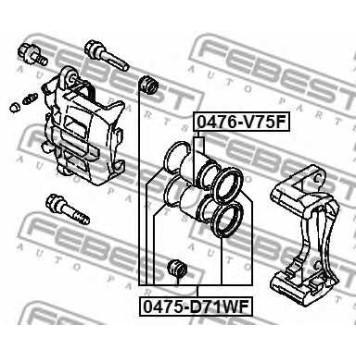Ремкомплект тормозного суппорта FEBEST 0475-D71WF-1