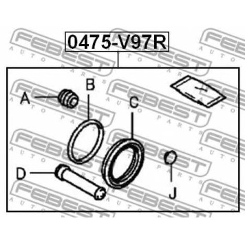 Ремкомплект тормозного суппорта FEBEST 0475-V97R-1