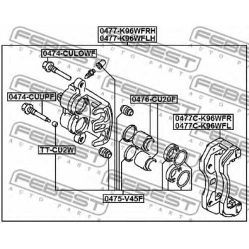 Поршень корпуса скобы тормоза FEBEST 0476-CU20F-1