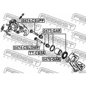 Поршень корпуса скобы тормоза FEBEST 0476-GAR-1
