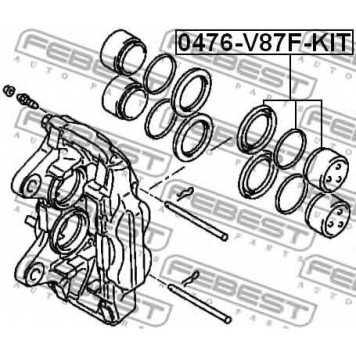 Поршень корпуса скобы тормоза FEBEST 0476-V87F-KIT-1