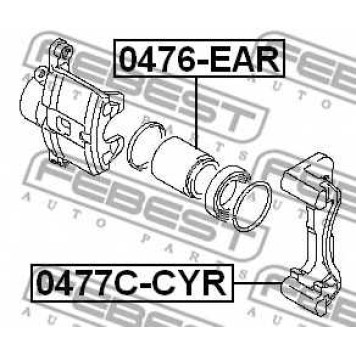 Комплект поддержки корпуса скобы тормоза FEBEST 0477C-CYR-1