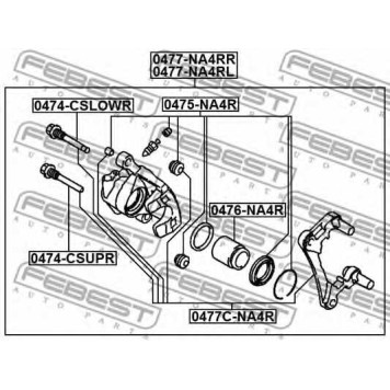Тормозной суппорт FEBEST 0477-NA4RL-1