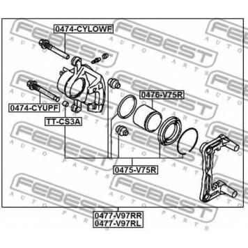 Тормозной суппорт FEBEST 0477-V97RL-1