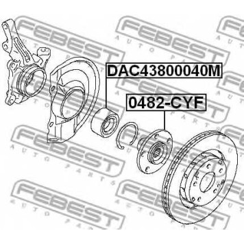 Ступица колеса FEBEST 0482-CYF-1