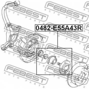 Ступица колеса FEBEST 0482-E55A43R-1