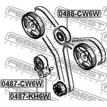 Натяжной ролик ременя ГРМ FEBEST 0487-CW6W-1