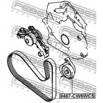 Натяжной ролик поликлинового ременя FEBEST 0487-CW6WCS-1