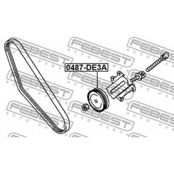 Натяжной ролик поликлинового ременя FEBEST 0487-DE3A-1