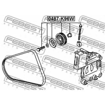 Натяжной ролик поликлинового ременя FEBEST 0487-K96W-1