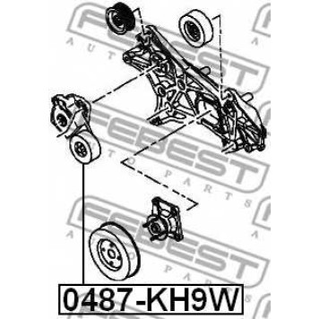 Натяжной ролик поликлинового ременя FEBEST 0487-KH9W-1