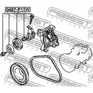 Натяжной ролик поликлинового ременя FEBEST 0487-P15W-1
