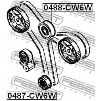 Паразитный / ведущий ролик зубчатого ремня FEBEST 0488-CW6W-1