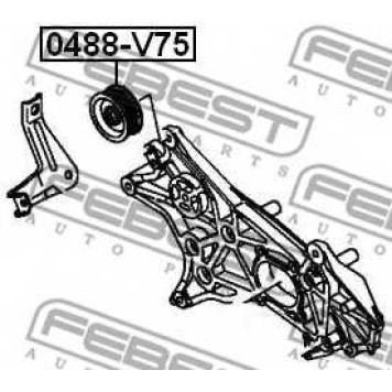 Паразитный / ведущий ролик поликлинового ременя FEBEST 0488-V75-1