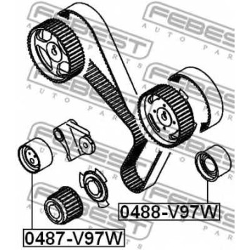 Паразитный / ведущий ролик зубчатого ремня FEBEST 0488-V97W-1