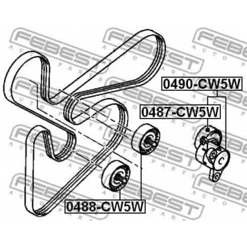 Натяжитель ремня FEBEST 0490-CW5W-1