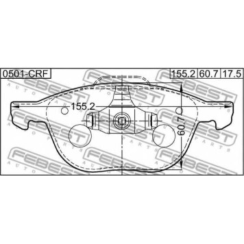 Колодки тормозные дисковые передний <b>FEBEST 0501-CRF</b>-1