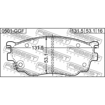 Колодки тормозные дисковые передний <b>FEBEST 0501-GGF</b>-1