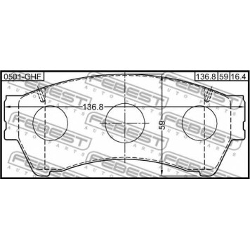 Колодки тормозные дисковые передний <b>FEBEST 0501-GHF</b>-1