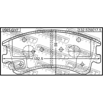 Колодки тормозные дисковые передний <b>FEBEST 0501-GYF</b>-1