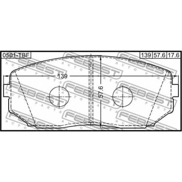 Колодки тормозные дисковые передний <b>FEBEST 0501-TBF</b>-1
