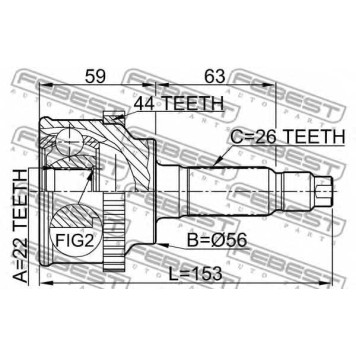 Шарнир приводного вала FEBEST 0510-009A44-1