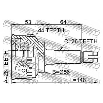 Шарнир приводного вала FEBEST 0510-034A44-1