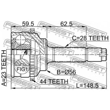 Шарнир приводного вала FEBEST 0510-039A44-1