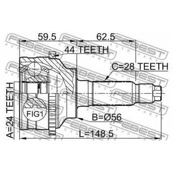 Шарнир приводного вала FEBEST 0510-041A44-1