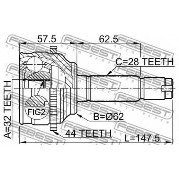 Шарнир приводного вала FEBEST 0510-044A44-1
