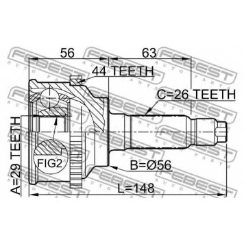 Шарнир приводного вала FEBEST 0510-045A44-1