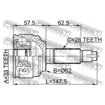 Шарнир приводного вала FEBEST 0510-052-1