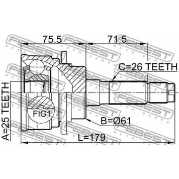 Шарнир приводного вала FEBEST 0510-B25-1