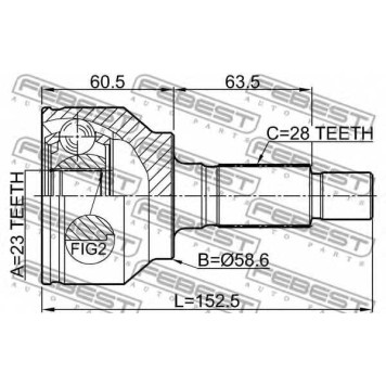 Шарнир приводного вала FEBEST 0510-BLAT-1