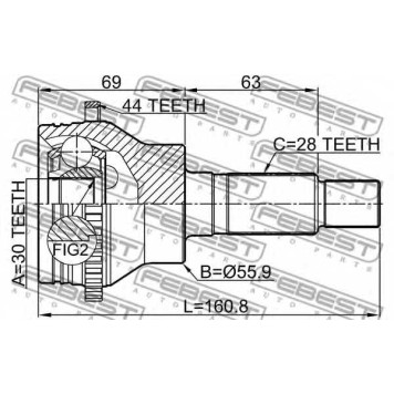 Шарнир приводного вала FEBEST 0510-CX7A44R-1