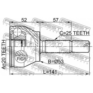 Шарнир приводного вала FEBEST 0510-DY3-1