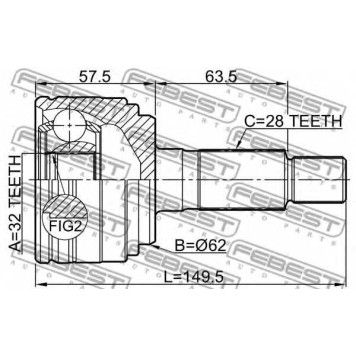 Шарнир приводного вала FEBEST 0510-GHMT-1