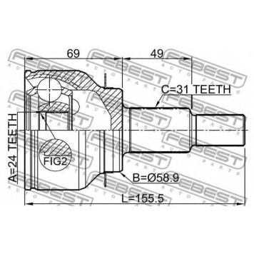 Шарнир приводного вала FEBEST 0510-GJAT-1