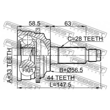Шарнир приводного вала FEBEST 0510-M6A44-1