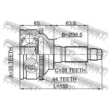 Шарнир приводного вала FEBEST 0510-MPVLW3A44-1