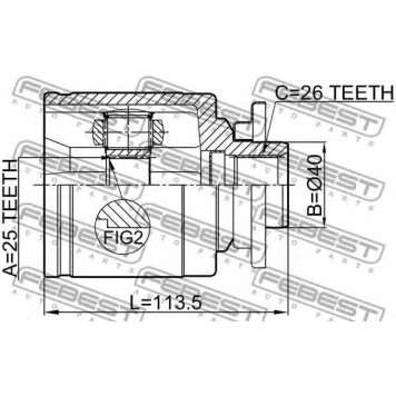Шарнир приводного вала FEBEST 0511-B25LH-1
