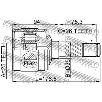 Шарнир приводного вала FEBEST 0511-B25RH-1